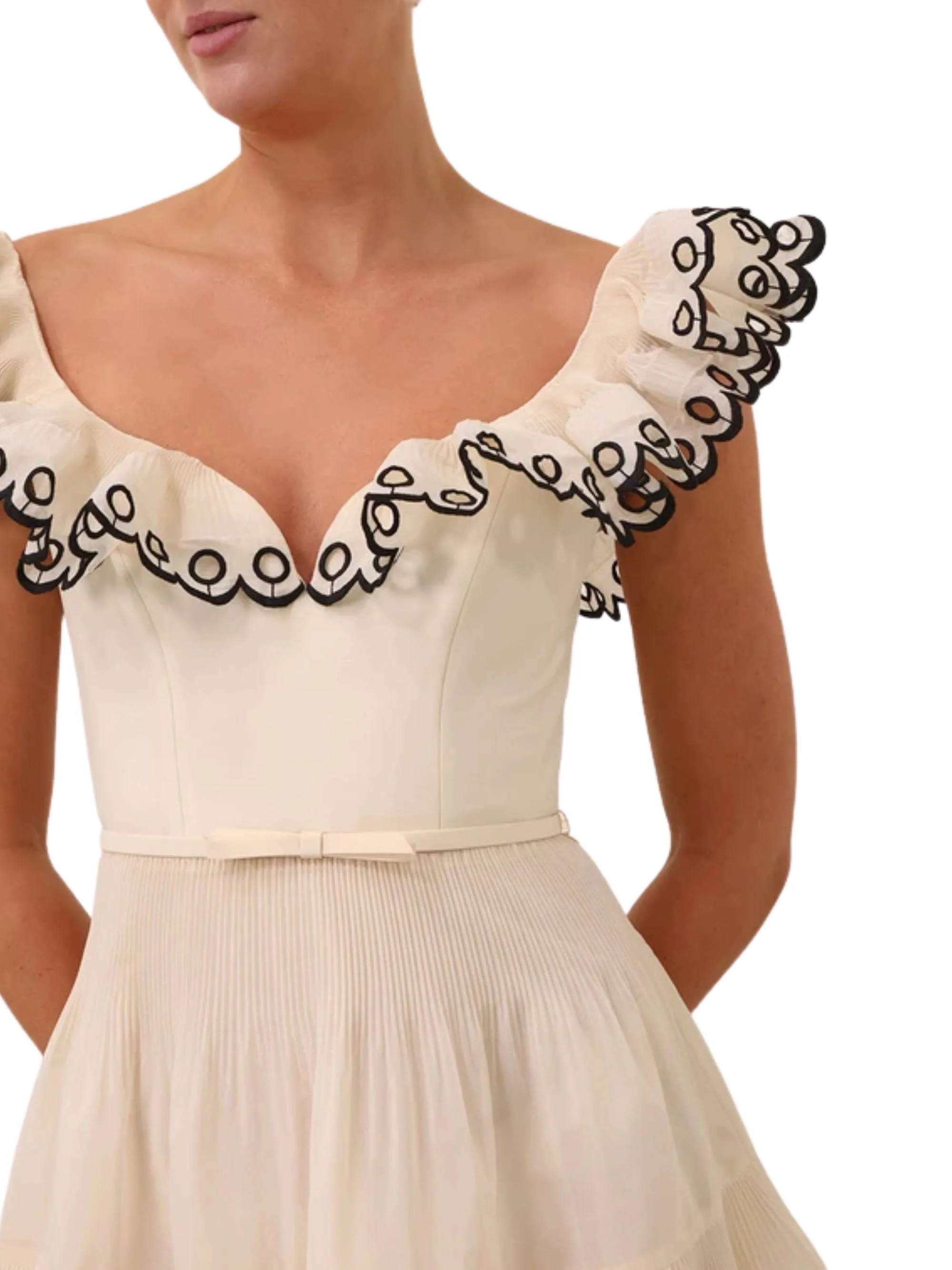 Zimmermann Charming Ruffle Mini Dress with Sweetheart V-Neck - Image 3