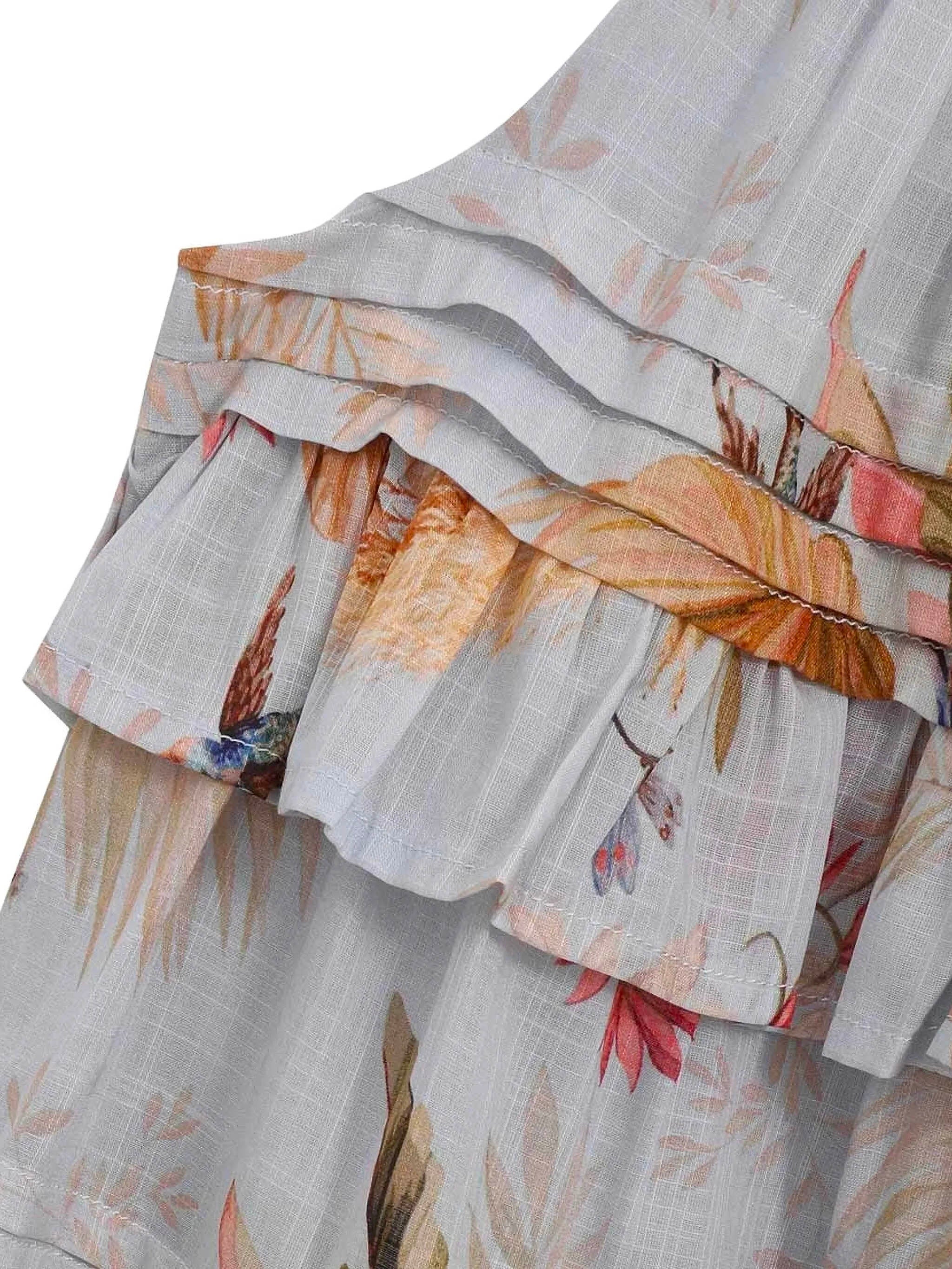 Zimmermann Floral Mini Halterneck Dress with Applique Bow - Image 3