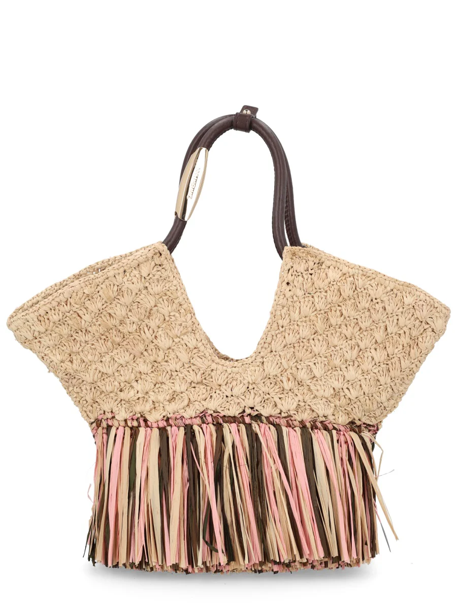 ZIMMERMANN Goldentime Small Leather-trimmed Fringed Raffia Tote