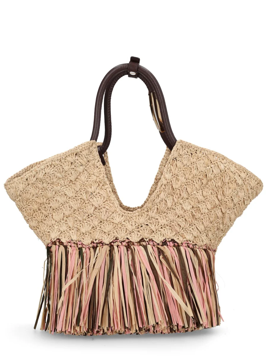ZIMMERMANN Goldentime Small Leather-trimmed Fringed Raffia Tote - Image 2