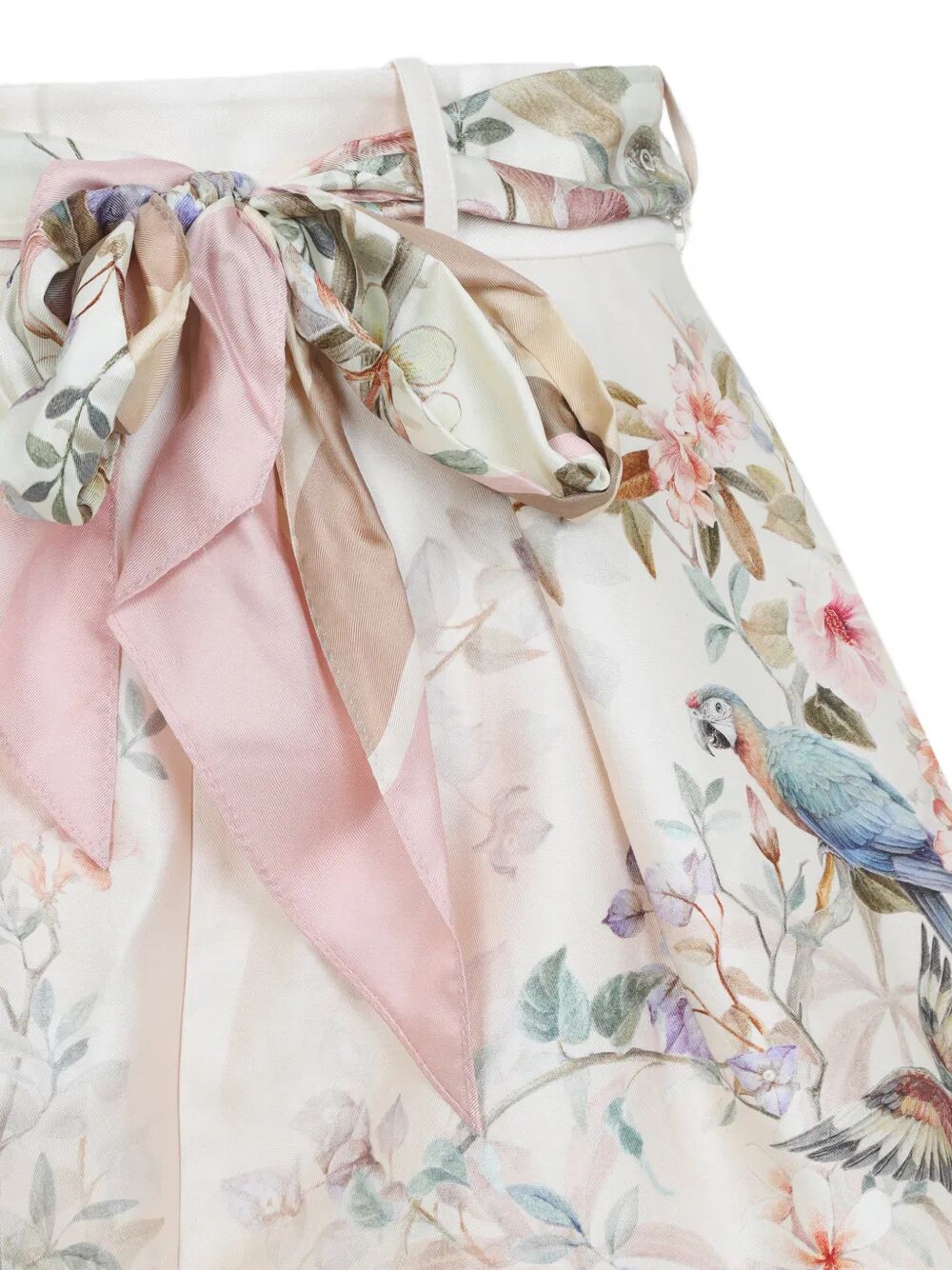 Zimmermann Mini Floral Print Belt Pleated Shorts for Women - Image 3