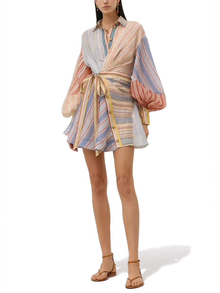 ZIMMERMANN Rebellion Striped Mini Dress - Image 2