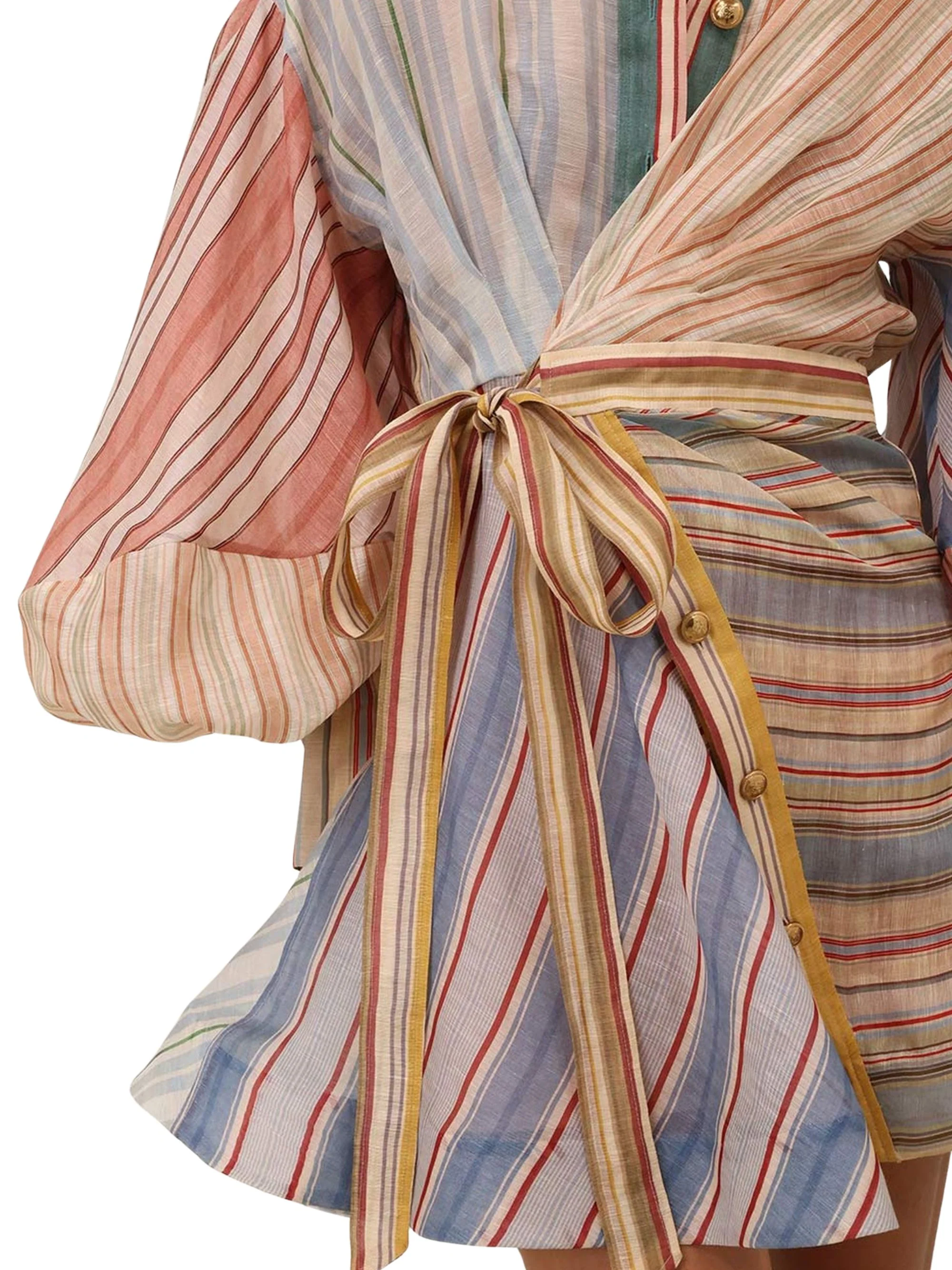 Zimmermann Rebellion Striped Puff-sleeve Mini Dress - Image 3