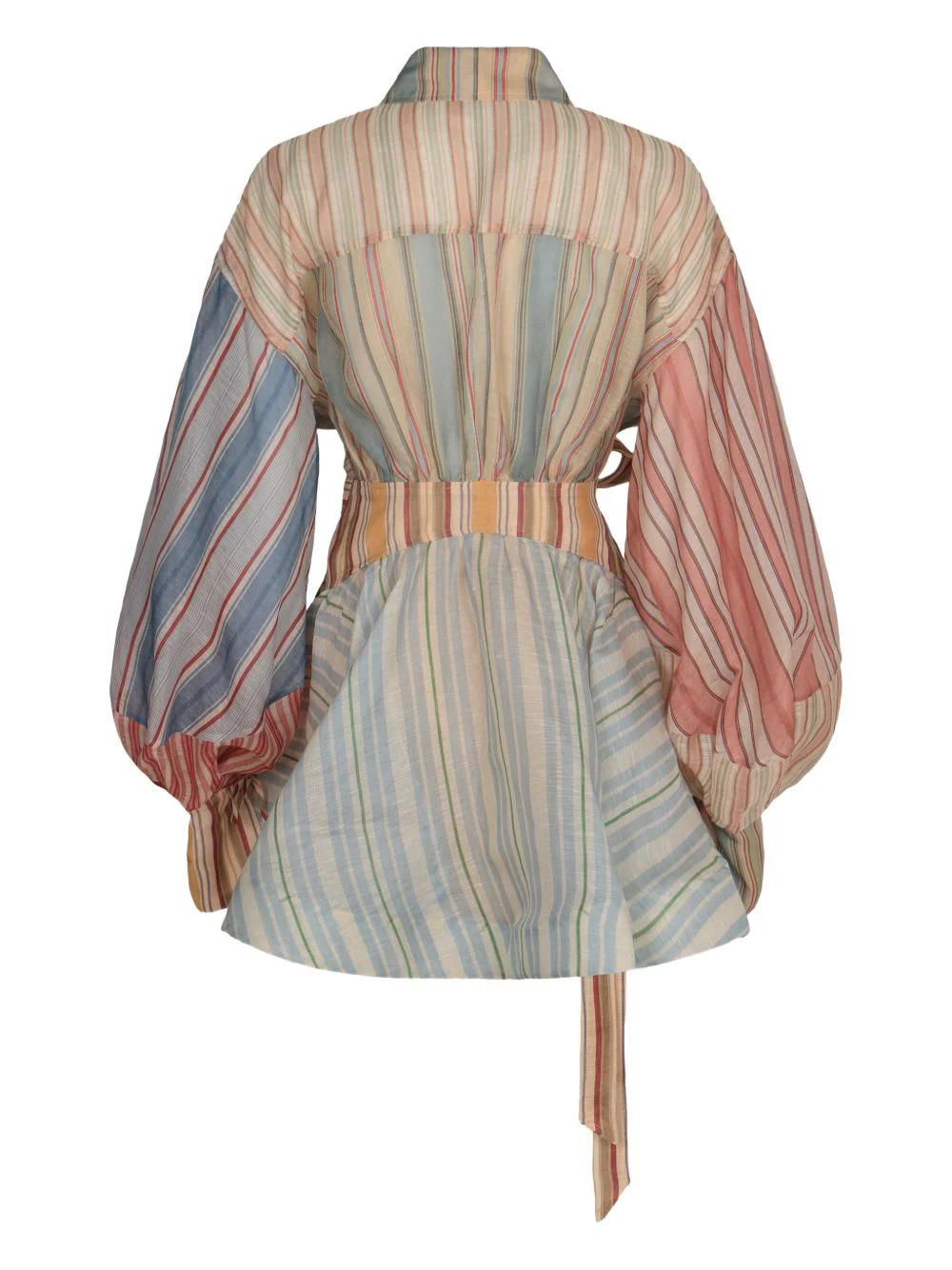 Zimmermann Rebellion Striped Puff-sleeve Mini Dress - Image 5