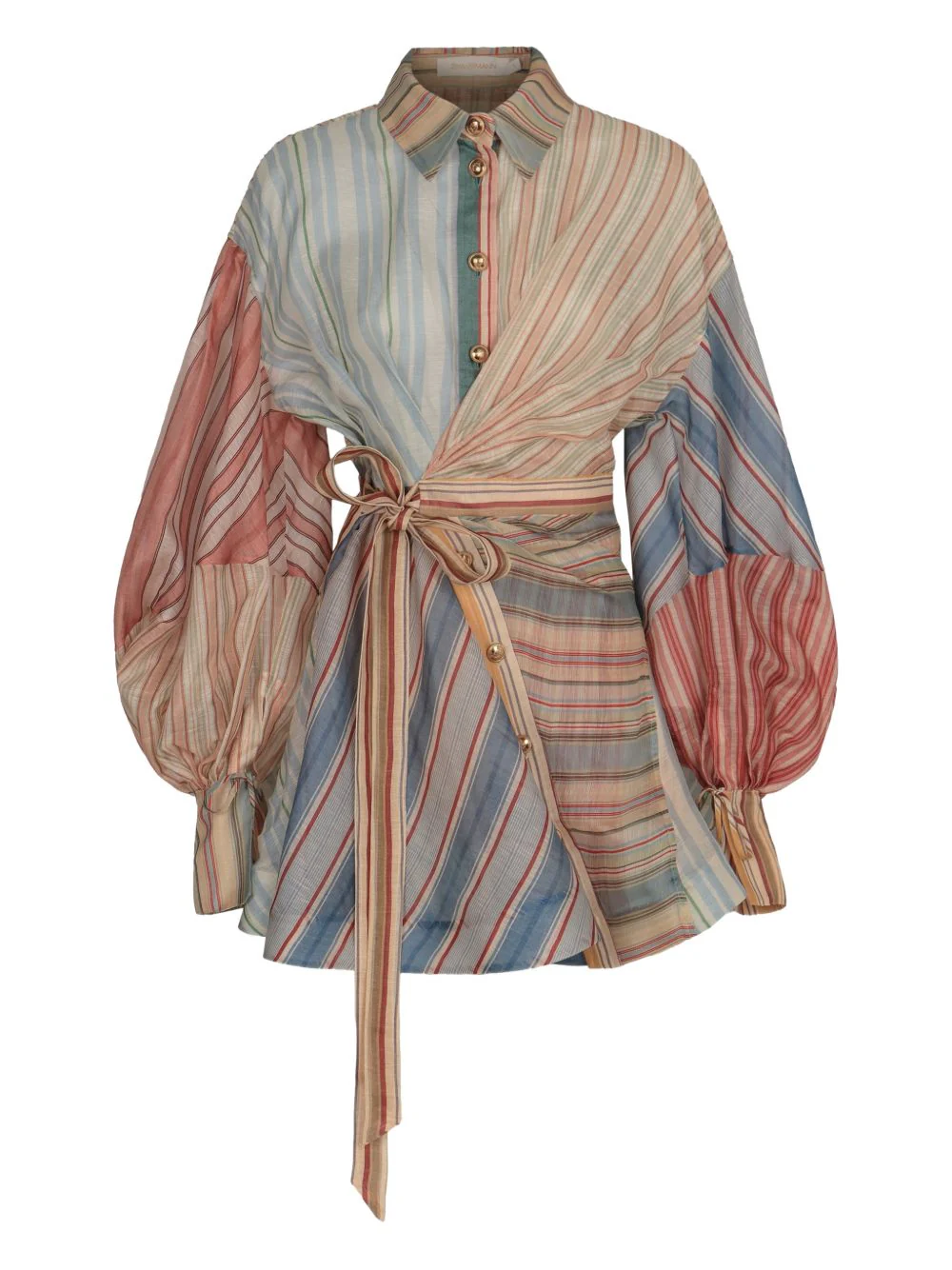 Zimmermann Rebellion Striped Puff-sleeve Mini Dress - Image 6