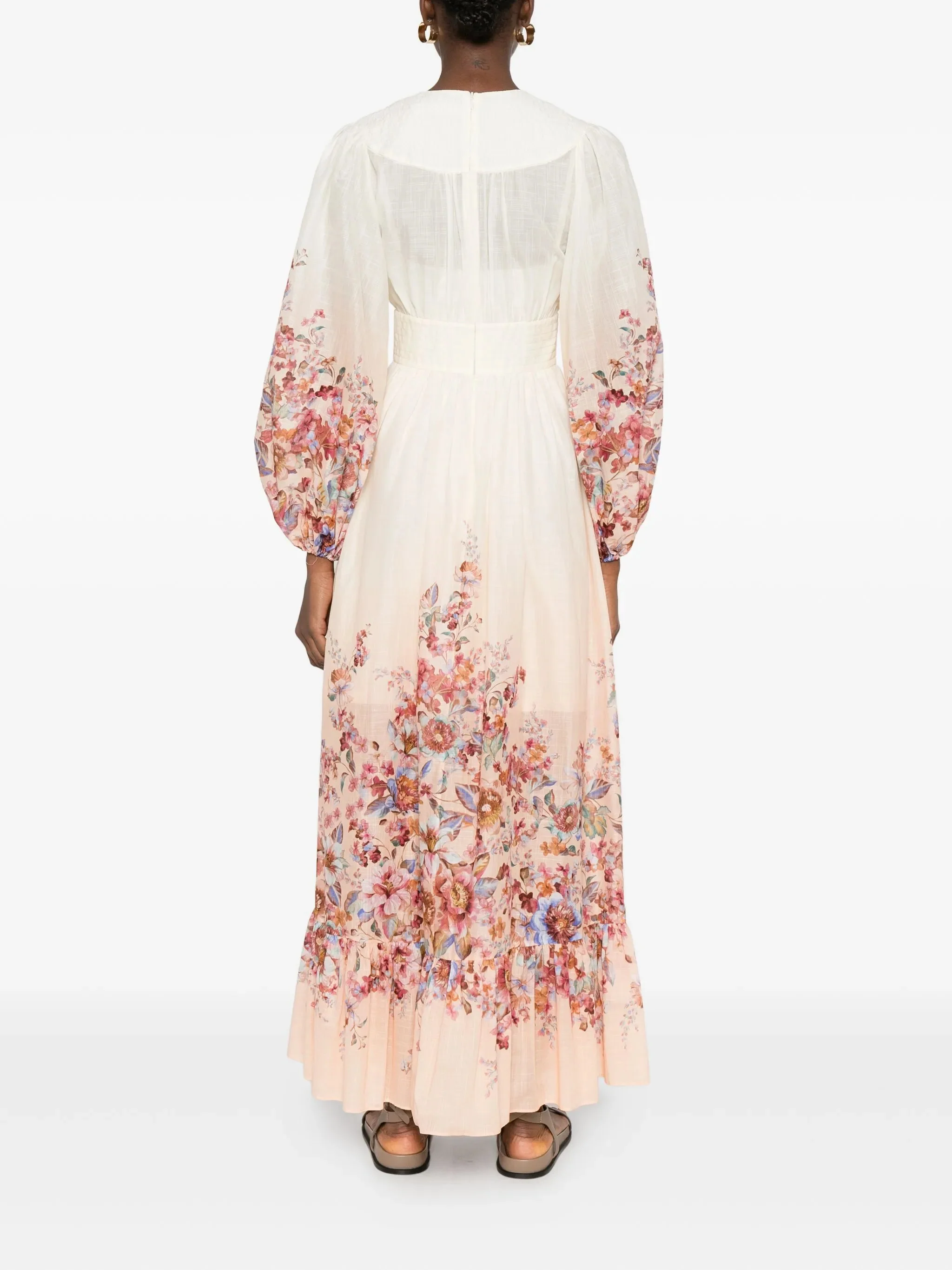 Zimmermann V-Neck Mini Dress with Floral Button Detail - Size 0 - Image 4